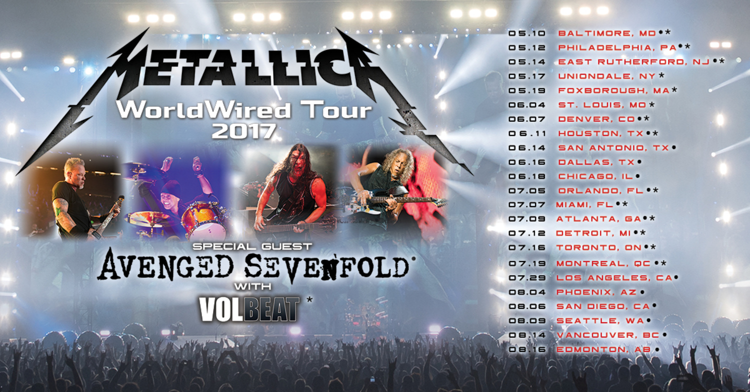 Volbeat News North American Tour VOLBEAT + Metallica + Avenged